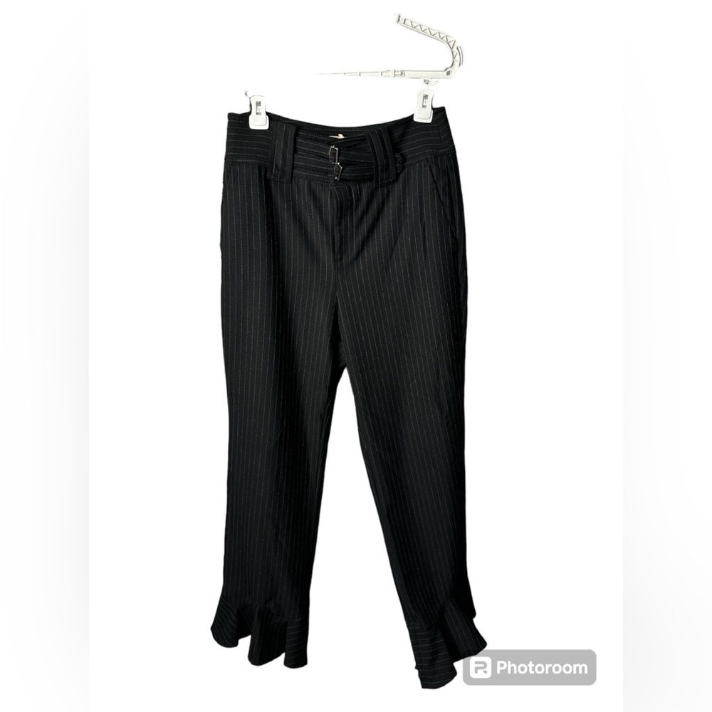 Rebecca Taylor Pinstripe Pants Ruffled
